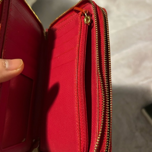 Coach Brown and Red Leather Wallet - Picture 2 of 8